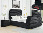 Natalia B Queen Bed with Fireplace and Tv Lift