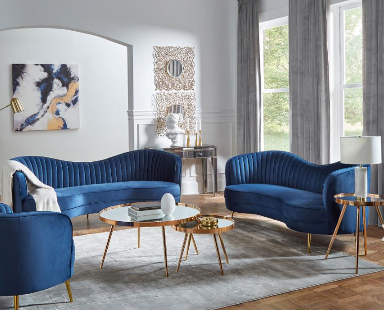 Sophia 3-piece Upholstered Channel Tufted Sofa Set