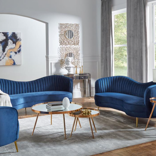 Sophia 3-piece Upholstered Channel Tufted Sofa Set