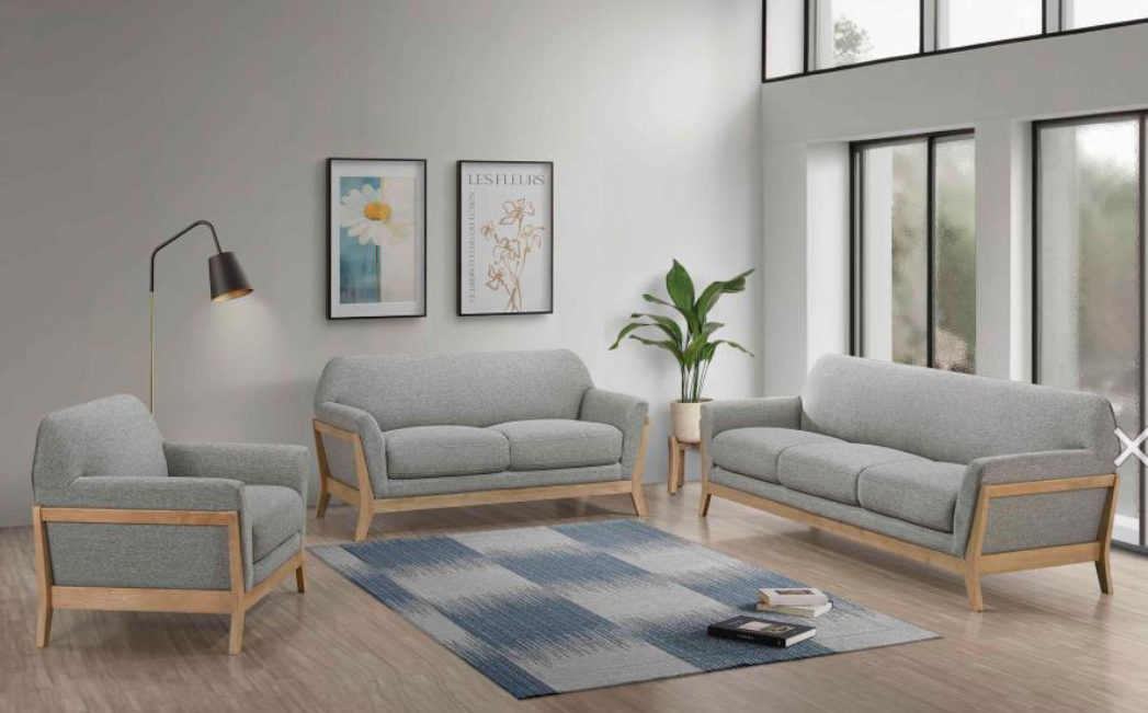 Vaughn 3-piece Fabric Upholstered Flared Arm Sofa Set