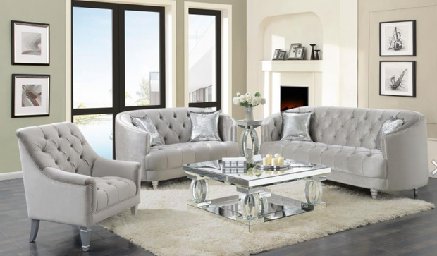 Avonlea 3-piece Upholstered Sloped Arm Sofa Set