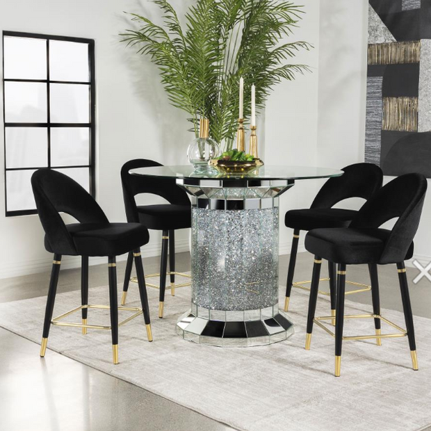 Ellie 5-piece Mirrored Counter Height Dining Table Set