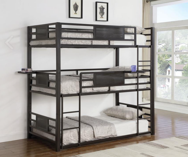 Rogen Metal Twin Triple Bunk Bed