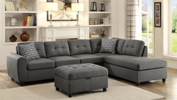Stonenesse Sectional Sofa with Storage Ottoman Set