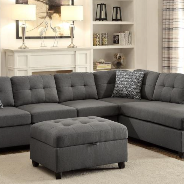 Stonenesse Sectional Sofa with Storage Ottoman Set