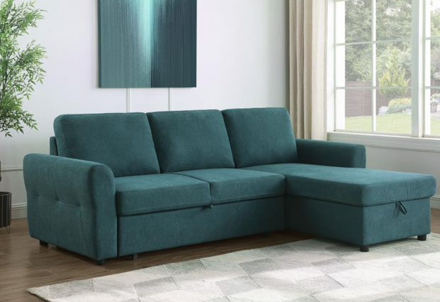 Samantha Upholstered Storage Sleeper Sectional Sofa