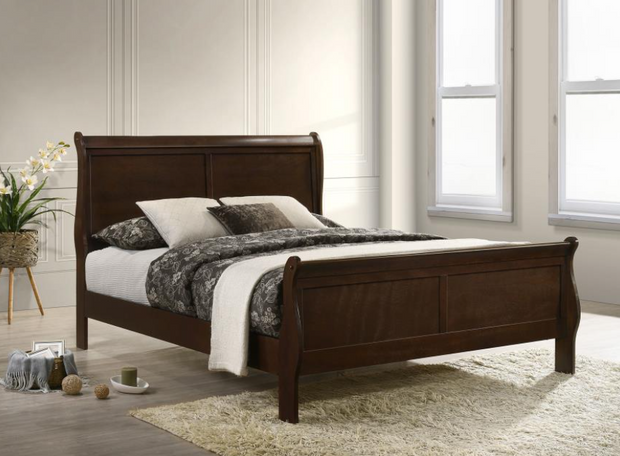 Louis Philippe Wood Queen Sleigh Bed