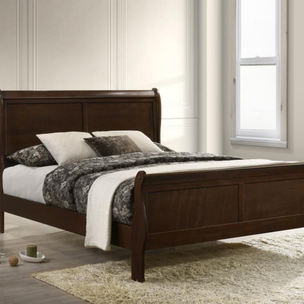 Louis Philippe Wood Queen Sleigh Bed