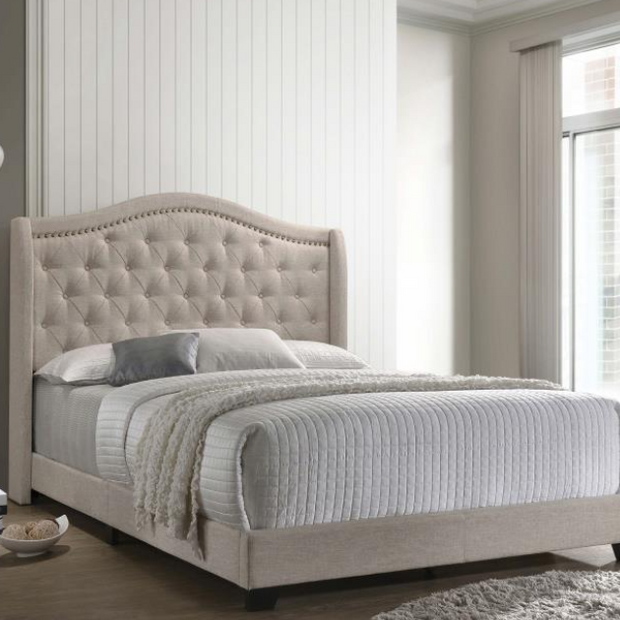 Sonoma Upholstered Queen Wingback Bed