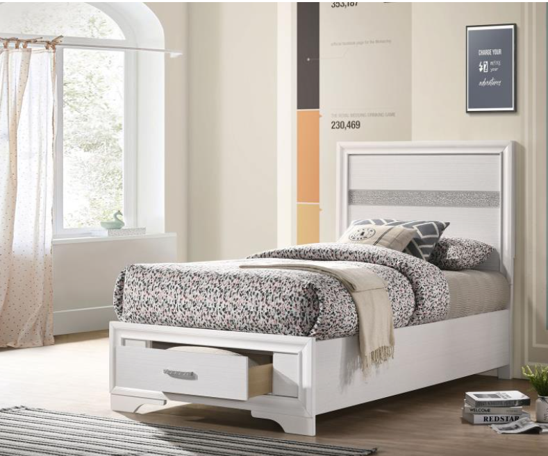 Miranda 51-inch Wood Twin Storage Panel Bed