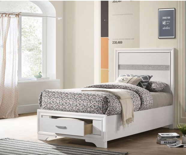 Miranda 51-inch Wood Twin Storage Panel Bed