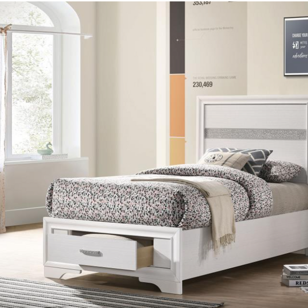 Miranda 51-inch Wood Twin Storage Panel Bed