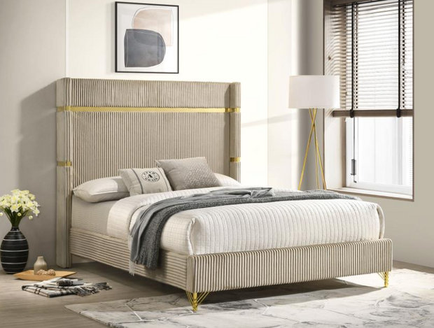 Lucia 61-inch Upholstered Queen Wingback Bed