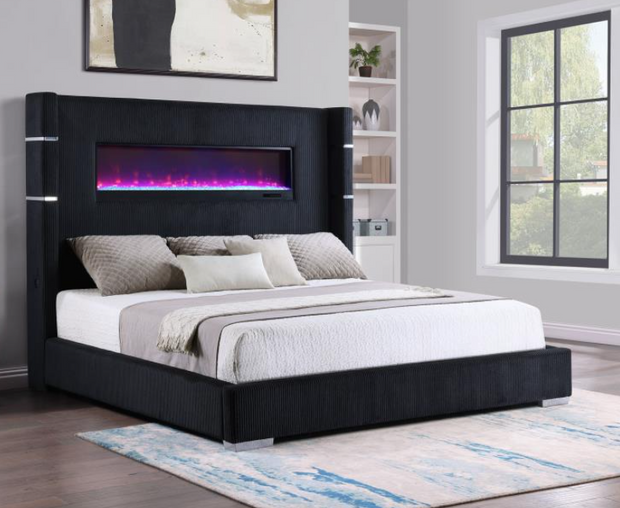 Tisdall Upholstered Queen Flame Visualizer Bed