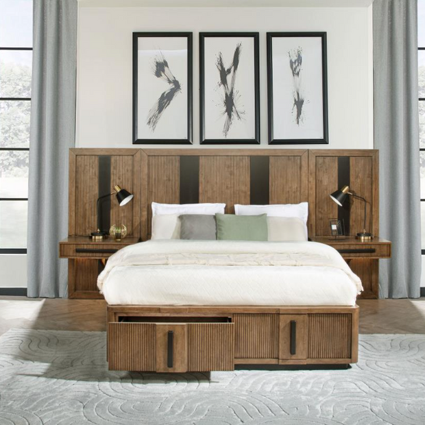 Terrace Queen Wall Panel Storage Bed