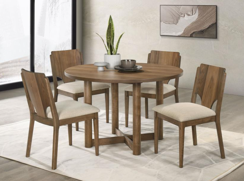 Crestmore 5-piece 46-inch Round Wood Dining Table Set