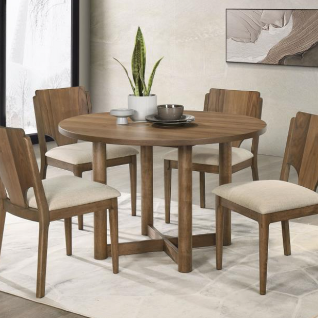 Crestmore 5-piece 46-inch Round Wood Dining Table Set