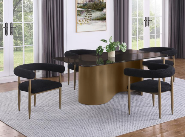 Edson 5-piece Rectangular Glass Top Dining Table Set