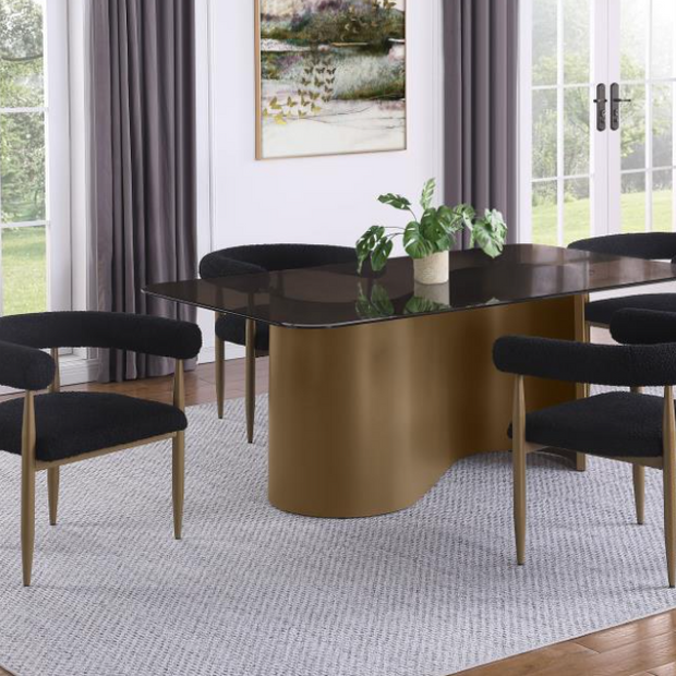 Edson 5-piece Rectangular Glass Top Dining Table Set