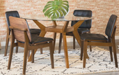 Paxton 5-piece Round Glass Top Dining Table Set