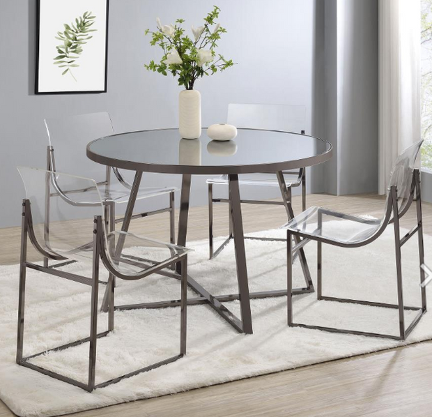 Jillian 5-piece Round Mirror Top Dining Set