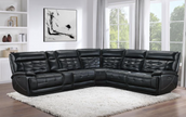 Hewitt Leather Dual Power Reclining Sectional Sofa