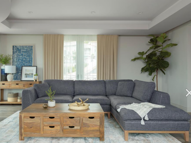 Persia Upholstered Track Arm Sectional Sofa