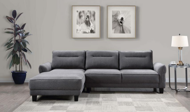 Caspian Upholstered Curved Arm Chaise Sectional Sofa