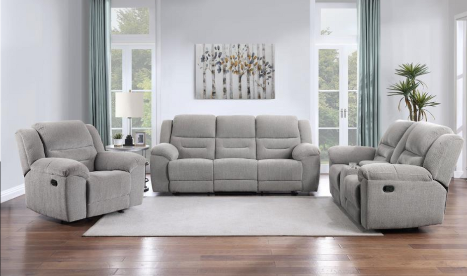 Gilson 3-piece Chenille Upholstered Reclining Sofa Set