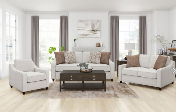 Christine 3-piece Upholstered Sloped Arm Sofa Set