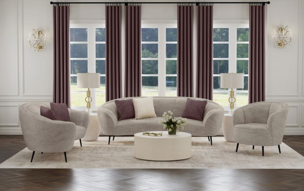 Ellorie 3-piece Upholstered Curved Sofa Set