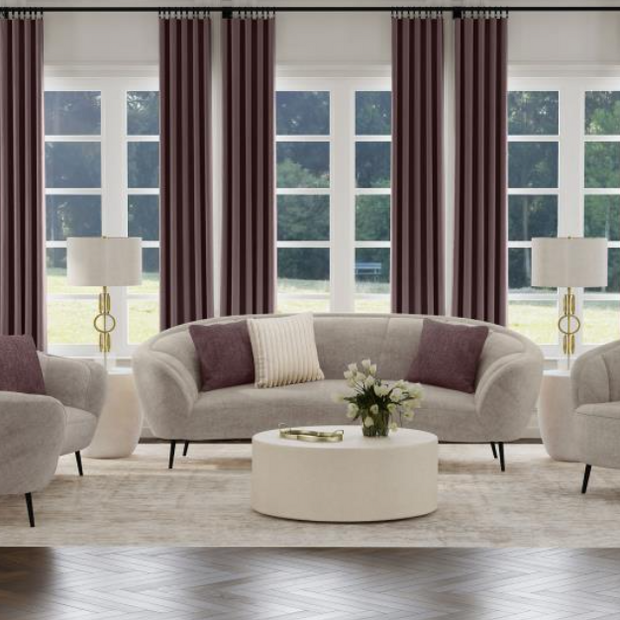 Ellorie 3-piece Upholstered Curved Sofa Set