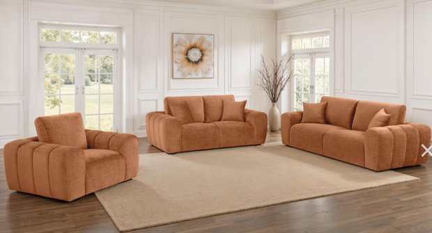 Burnett 3-piece Chenille Upholstered Sofa Set