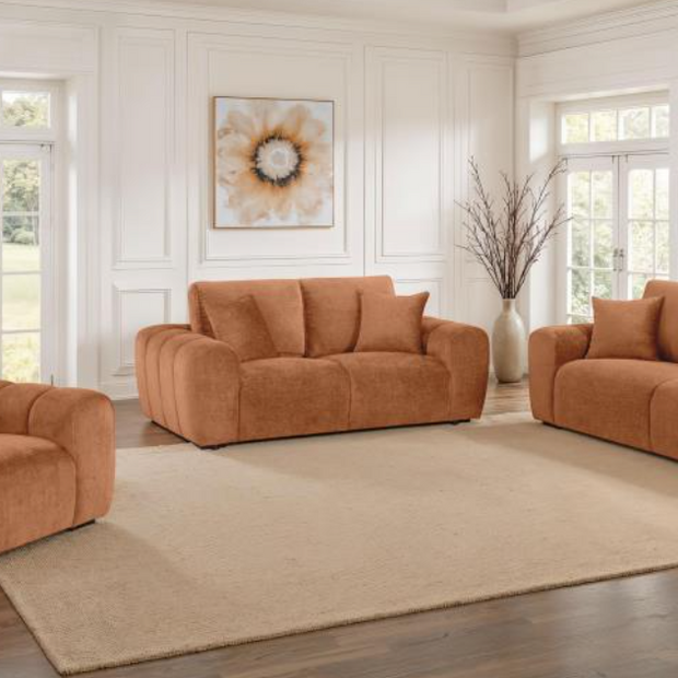 Burnett 3-piece Chenille Upholstered Sofa Set