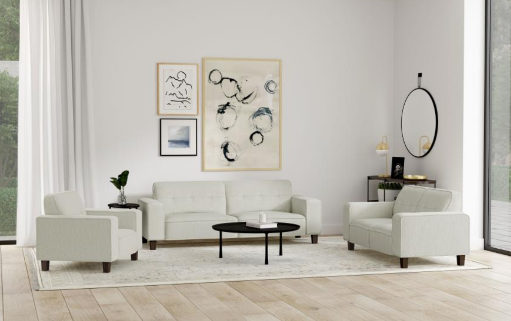 Deerhurst 3-piece Upholstered Track Arm Sofa Set