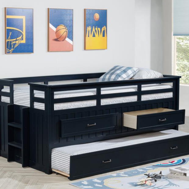 Carlsbad Wood Twin Captains Bed With Trundle