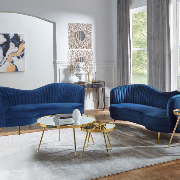 Sophia 3-piece Upholstered Channel Tufted Sofa Set