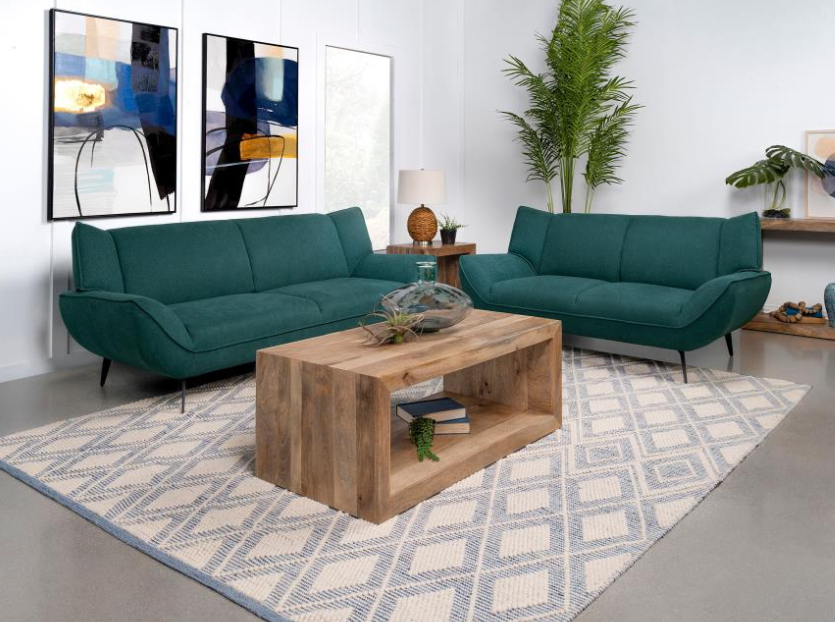 Acton 2-piece Upholstered Flared Arm Sofa Set
