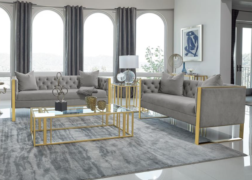Eastbrook 3-piece Velvet Upholstered Tufted Sofa Set