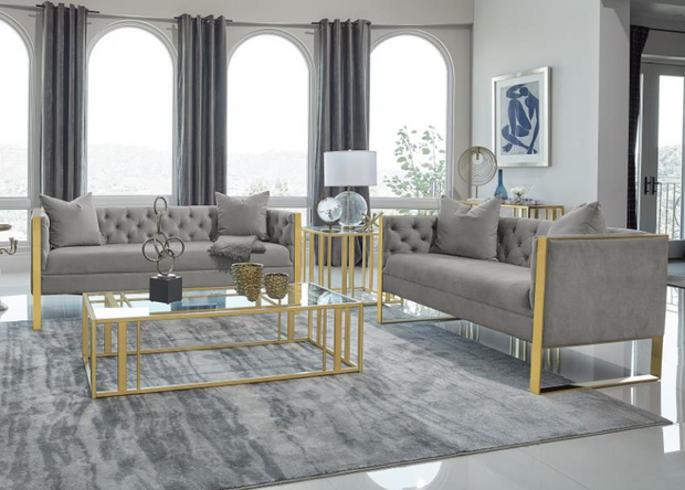 Eastbrook 3-piece Velvet Upholstered Tufted Sofa Set