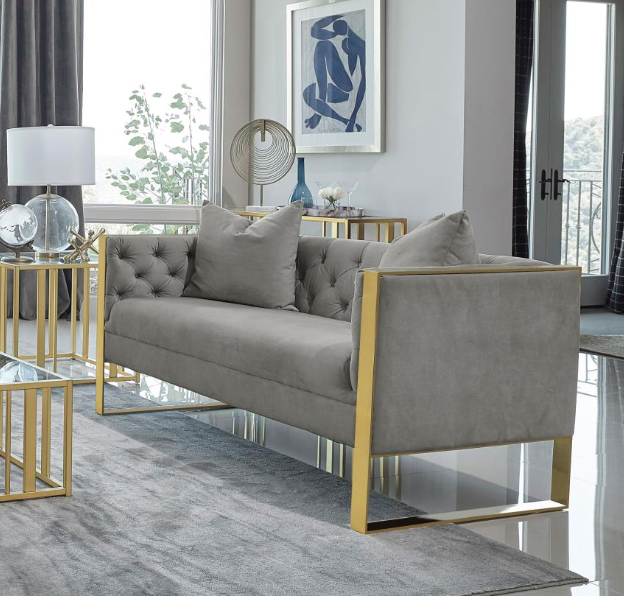 Eastbrook 3-piece Velvet Upholstered Tufted Sofa Set