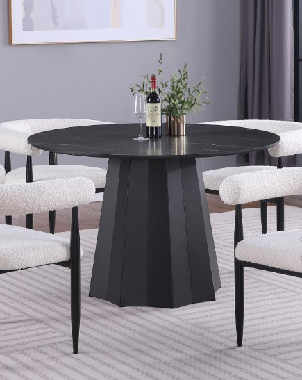 Camden 5-piece Round Faux Marble Top Dining Table Set