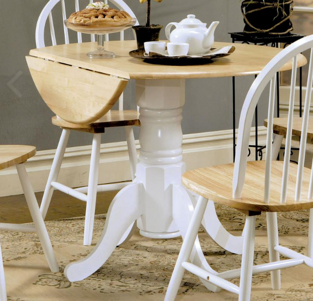 Allison 5-piece Round Drop Leaf Dining Table Set