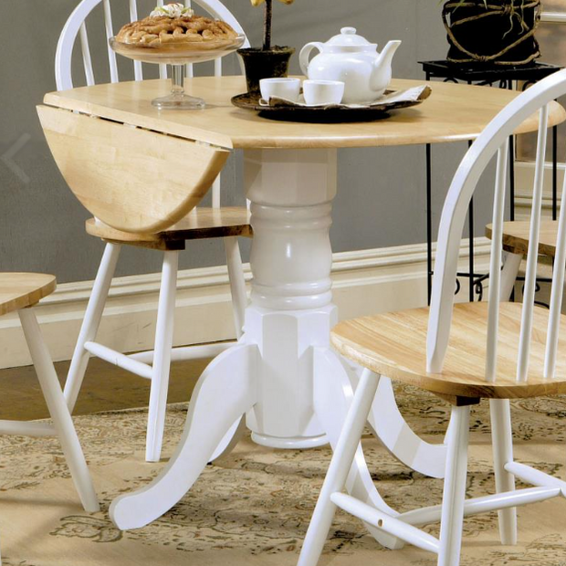 Allison 5-piece Round Drop Leaf Dining Table Set