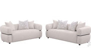 Jeanette 3-piece Fabric Upholstered Round Arm Sofa Set