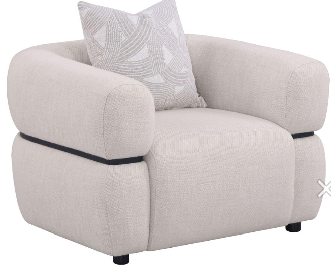 Jeanette 3-piece Fabric Upholstered Round Arm Sofa Set