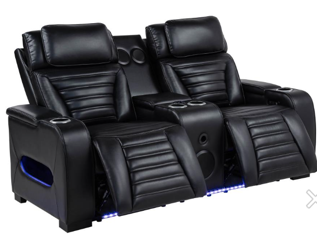 Zuma 3-piece Faux Leather Dual Power LED Sofa Set